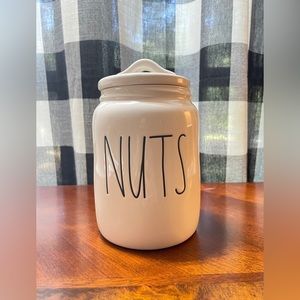 Nuts Rae Dunn Collection Farmhouse Kitchen Small Ceramic Storage Canister NWT